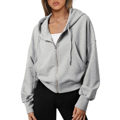 Zipper Long Sleeve Casual Sports Fashion Short Sweater