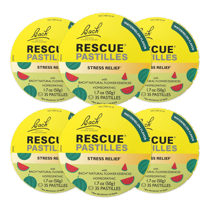 Bach RESCUE PASTILLES Watermelon – 6 Pack | Stress Relief Lozenges