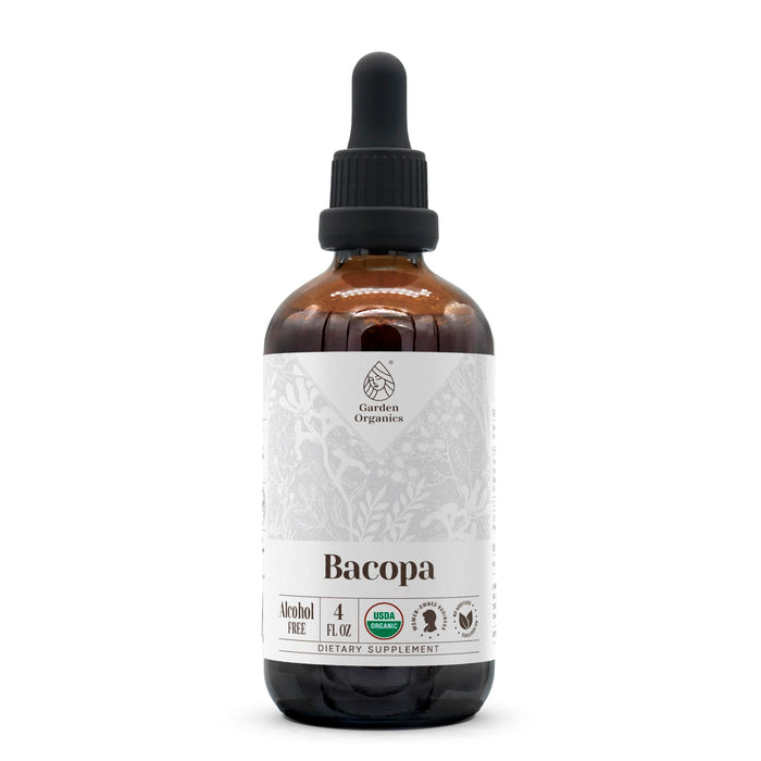 Bacopa USDA Organic | Alcohol-Free Tincture 4 oz | Bacopa Monnieri (Bacopa) Dried Herb