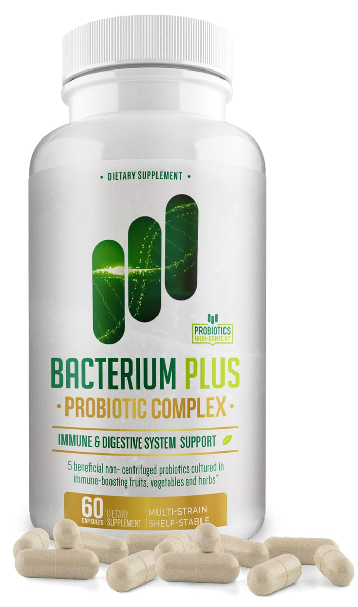 Bacterium Plus, Natural Product, Vegetarian Capsules, General Well-Being - 60 Count - Pack of 1