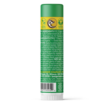 Badger Bug Repellent Stick – All-Natural Mosquito Repellent with Citronella | 0.6 oz