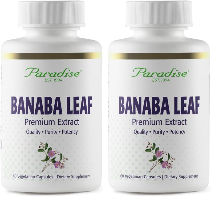 Paradise Herbs Banaba Leaf 12:1 Extract – 250 mg, 60 Caps (Pack of 2)