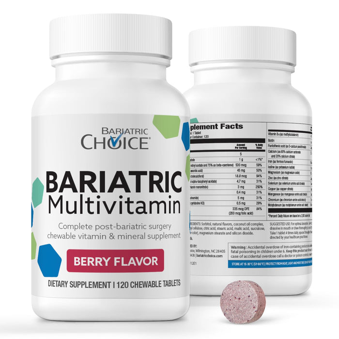 Bariatric Choice My Bariatric Chewable Multivitamin with Iron & 300mg Calcium – Berry (120ct)