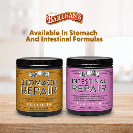 Barlean's Stomach Repair Gut Health Powder – Detox & Digestive Support (Vanilla Chai, 6.35 oz)