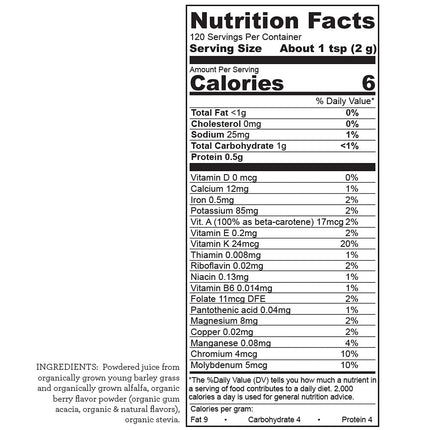 BarleyMax Berry Green Juice Powder – Hallelujah Diet, 8.5 oz (60 Day Supply)