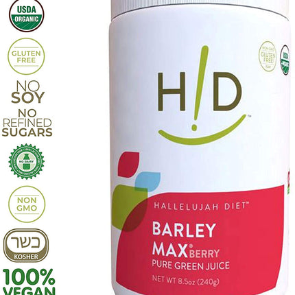BarleyMax Berry Green Juice Powder – Hallelujah Diet, 8.5 oz (60 Day Supply)