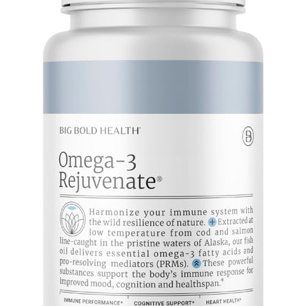 BIG BOLD HEALTH Omega-3 Rejuvenate – Wild Alaskan Fish Oil with PRMs (EPA, DHA, DPA) & Vitamins A & D (120 Softgels)
