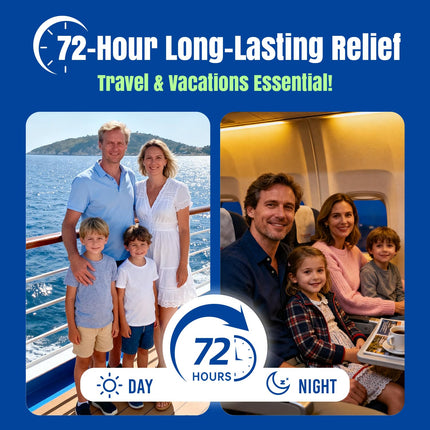 Bedy Motion Sickness Patches – Non-Drowsy, 72H Relief for Travel (Adults & Kids)