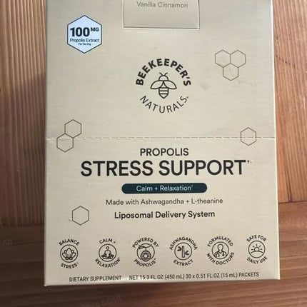 Beekeeper's Naturals Ashwagandha Liposomal Stress Support 600mg with Propolis & L-Theanine, 30ct
