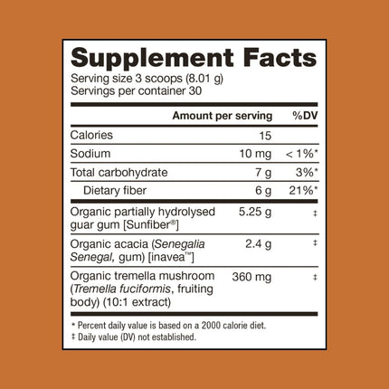 Bend Beauty Gut Glow | Daily Prebiotic Fiber Supplement Powder w/Tremella Mushroom Exract | Digestive Gut Health | 6g of Soluble Fiber per Serving | 100% Organic, Vegan, Sugar Free Fiber | Unflavored