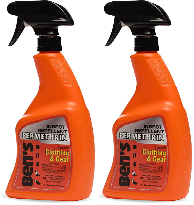 Ben's Clothing & Gear Insect Repellent – Permethrin Spray for Clothes & Gear, Up to 6 Weeks, 24 oz (Pack of 2)