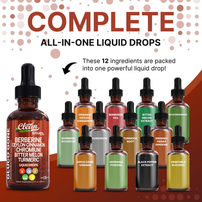Clean Nutra Berberine with Cinnamon Liquid Drops – GLP-1 Support with Moringa