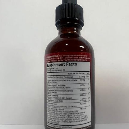 Berberine with Ceylon Cinnamon Liquid Drops – Immune Support & Metabolism 8 oz