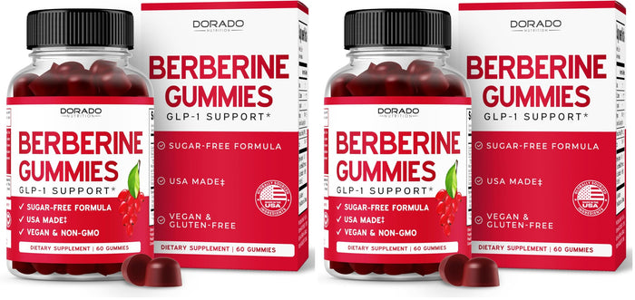 Berberine Gummies with Ceylon Cinnamon (1,200mg) – Sugar-Free, 60 Count, Pack of 2 | Made in USA, Third-Party Tested