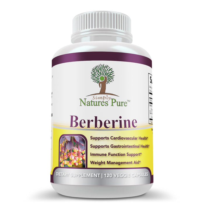 Simply Nature’s Pure Berberine HCl 500mg - 120 Capsules | Heart & GI Support
