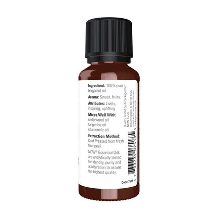 NOW Bergamot Essential Oil – 100% Pure, Cold-Pressed, 1 oz