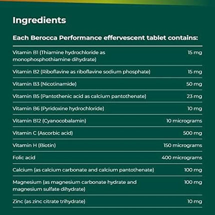 Berocca Orange Effervescent Tablets 45-Count | 12 Vitamins & Minerals