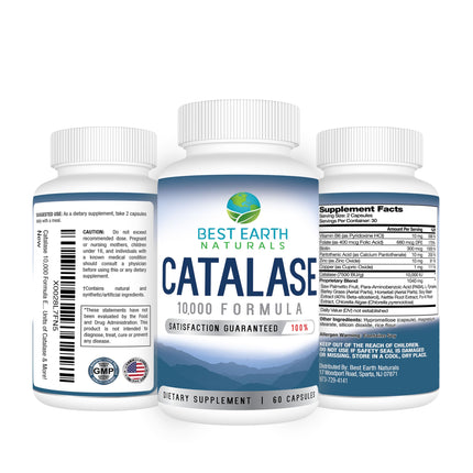 Best Earth Naturals Catalase 10,000 Hair Supplement – 3-Pack (90-Day Supply)