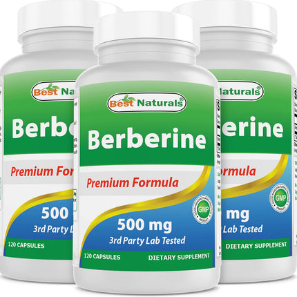 Best Naturals Berberine 500mg – 120 Capsules (Pack of 3) | Immune, Cardiovascular & GI Support