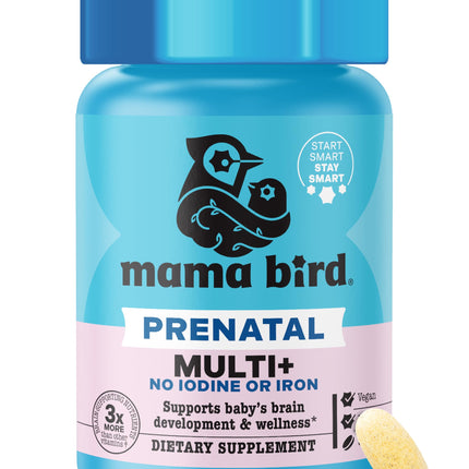 Best Nest Wellness Mama Bird Prenatal Multi+ No Iodine or Iron – 30 Servings, Brain-Ready Prenatal Vitamins