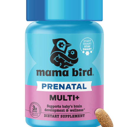 Mama Bird Prenatal Multi+ | Best Nest Wellness – 30+ Nutrients for Baby Brain Health (Vegan, Gluten Free)