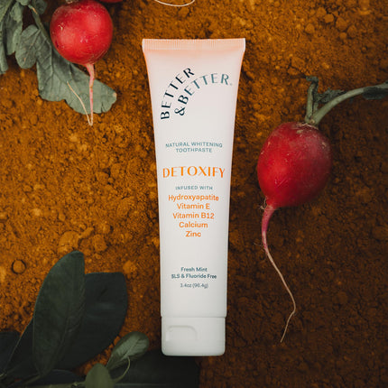 Better & Better Detoxify Hydroxyapatite Toothpaste | Fresh Mint 3.4oz, 1 Pack | Fluoride & SLS Free