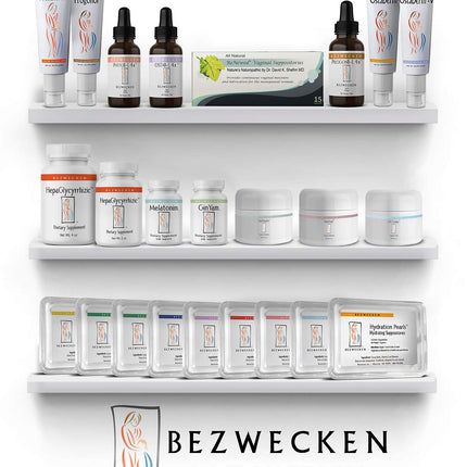 Bezwecken Hydration Ovals 2X Plus DHEA – 16 Extra Strength Oval Suppositories for Menopausal Vaginal Comfort – Safe & Natural