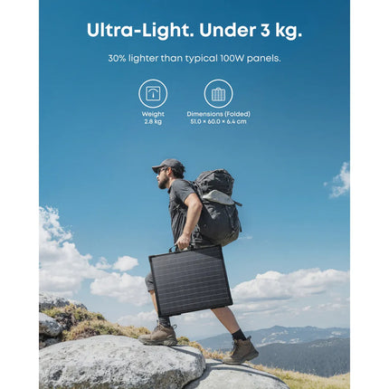 Anker SOLIX PS200 Bifacial 200W Portable Solar Panel, IP68 Waterproof Foldable Solar Charger for RV, Camping, and Home Backup