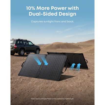 Anker SOLIX PS200 Bifacial 200W Portable Solar Panel, IP68 Waterproof Foldable Solar Charger for RV, Camping, and Home Backup