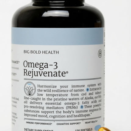 BIG BOLD HEALTH Omega-3 Rejuvenate – Wild Alaskan Fish Oil with PRMs (EPA, DHA, DPA) & Vitamins A & D (120 Softgels)