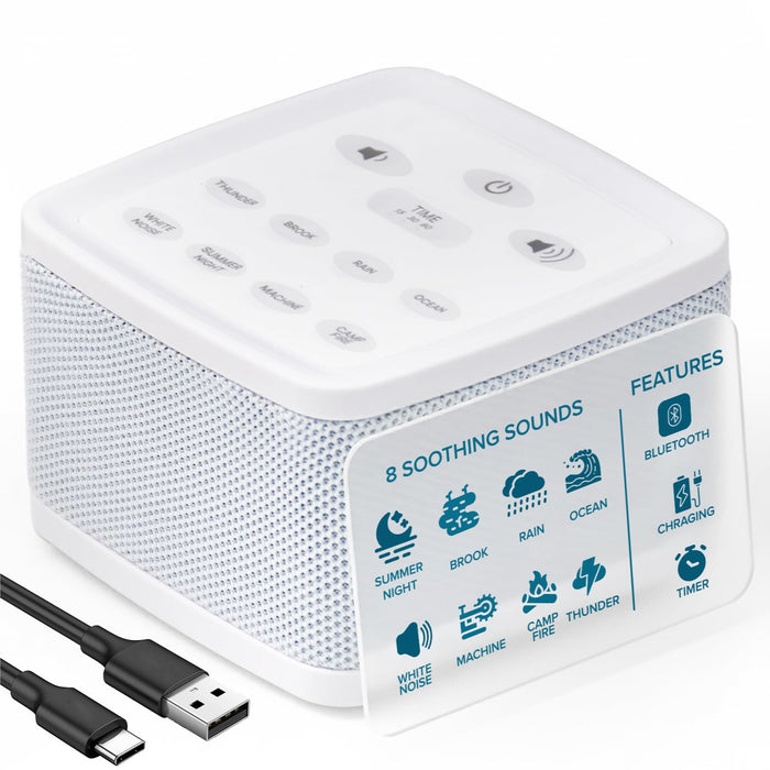 Big Red Rooster White Noise Machine – Sleep Sound Machine with Rain, Ocean & Timer