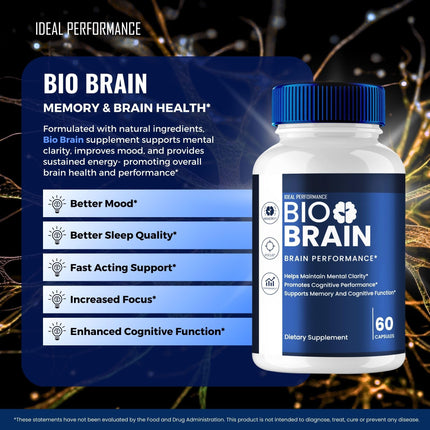 Bio Brain Capsules - Official Brain Health & Memory Support (Maximum Strength, 2-Pack)