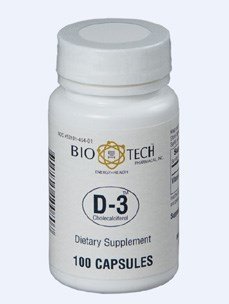Bio-Tech D3 (Cholecalciferol) 1000 IU – 100 Caps | Dietary Supplement