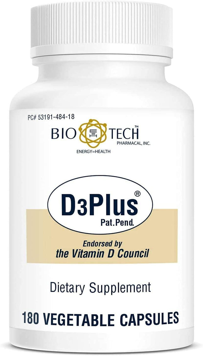 Bio-Tech Pharmacal D3Plus – 180 Count (Vitamin D3 + K2)