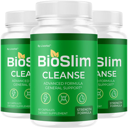 LIVORKA BioSlim Cleanse Capsules – 3 Pack Premium Digestive Support, 180 Capsules