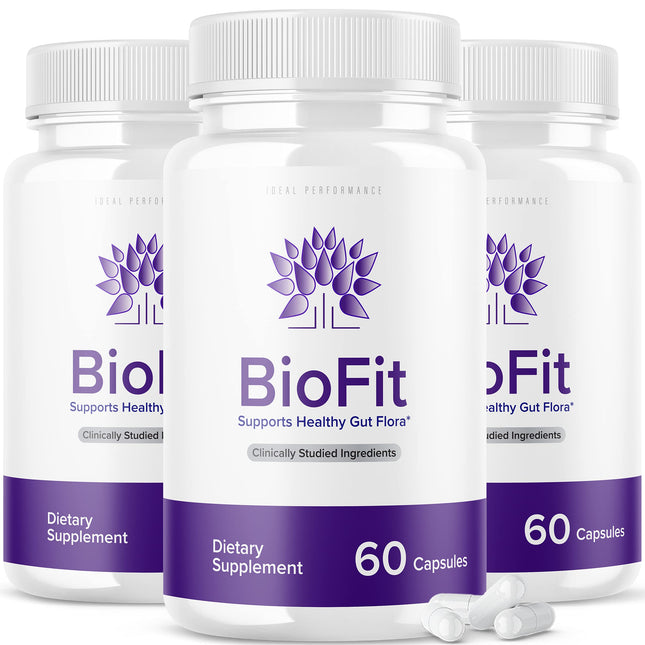 IDEAL PERFORMANCE Biofit Probiotic Pills Bio Fit Supplement (3 Bottles) - Probiotic Supplement for Gut Health