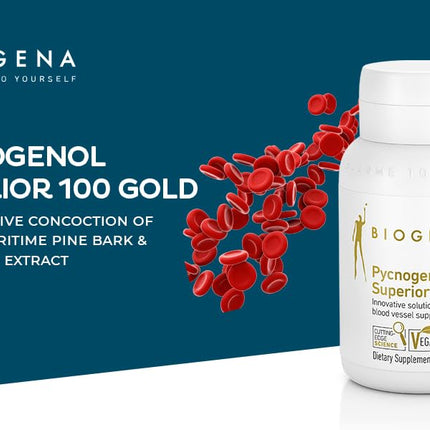 Biogena Pycnogenol 100 mg Gold – Pine Bark Extract for Blood Circulation