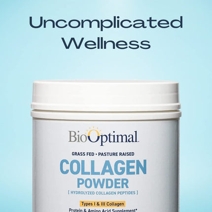 BioOptimal Collagen Peptides Powder – Grass-Fed & Non-GMO, Zero Sugar (45 Servings)