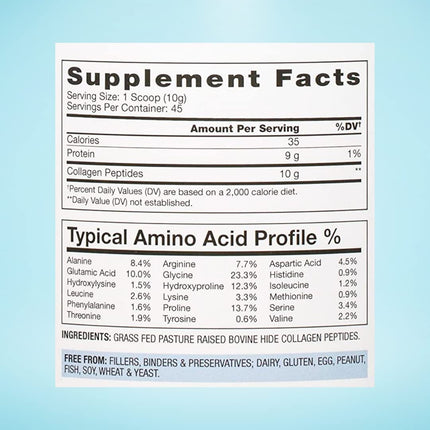 BioOptimal Collagen Peptides Powder – Grass-Fed & Non-GMO, Zero Sugar (45 Servings)