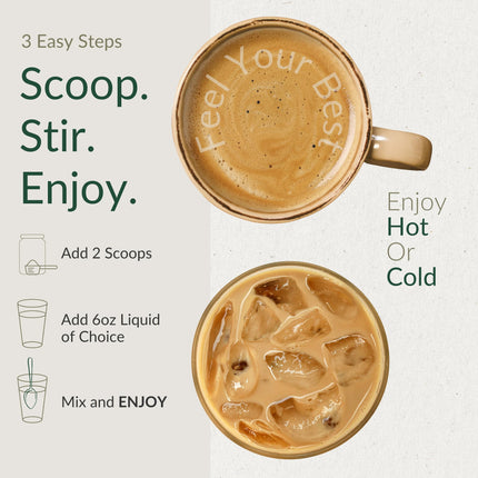 BIOptimizers Mushroom Coffee Alternative – Salted Caramel with Lion’s Mane, Chaga & Reishi + Collagen & MCT – 30 Servings