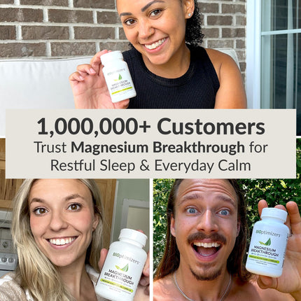 BiOptimizers Magnesium Breakthrough Complex – 7 Forms for Sleep & Cognitive Support | 60 Capsules