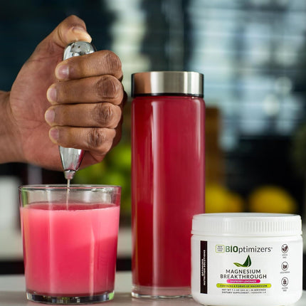 BIOptimizers Magnesium Breakthrough Drink – 8 Magnesium Forms, Electrolytes, Tart Cherry, Sleep & Recovery