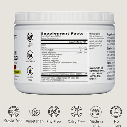 BIOptimizers Magnesium Breakthrough Drink – 8 Magnesium Forms, Electrolytes, Tart Cherry, Sleep & Recovery