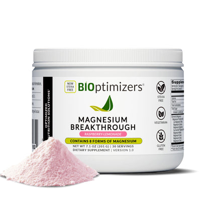 BIOptimizers Magnesium Breakthrough Drink – 8 Magnesium Forms, Electrolytes & Sleep | Raspberry Lemon