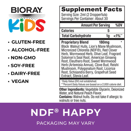 BIORAY Kids NDF Happy Peach - 2 fl oz | Supports Calm & Irritability