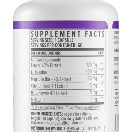Biote Nutraceuticals Best Night's Sleep - Restfulness and Awake Refreshed (60 Capsules)