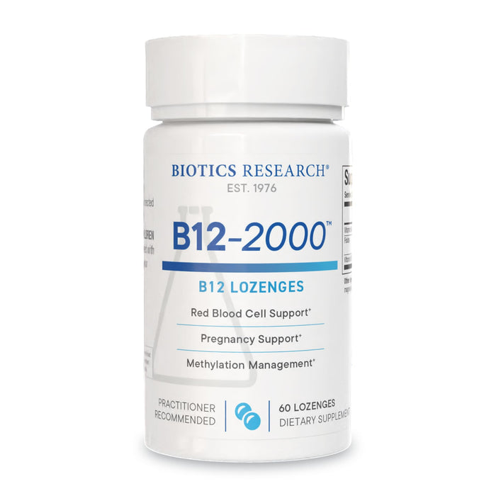 Biotics Research B12-2000™ Sublingual Lozenges – 2000 mcg B12, B6 & Folate, Berry Flavor, 60 Count
