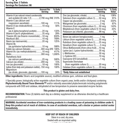 Biotics Bio-Multi Plus – Multivitamin/Mineral with Plant-Based Trace Minerals (270 Tabs)