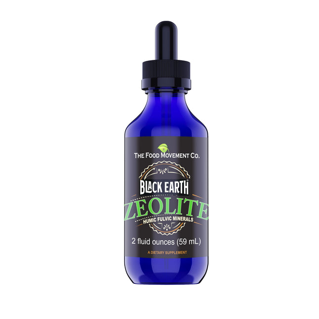 Black Earth Zeolite with Fulvic Acids & Trace Minerals — Liquid Drops (2 oz) for Detox, Gut Health & Immune Support | THE FOOD MOVEMENT CO.