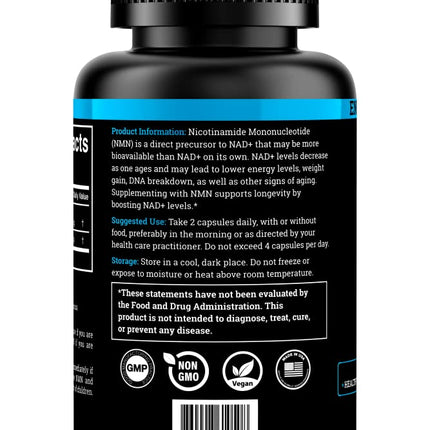 Black Forest NMN 1000mg Supplement – BioPerine Enhanced NAD Booster (60 Capsules)